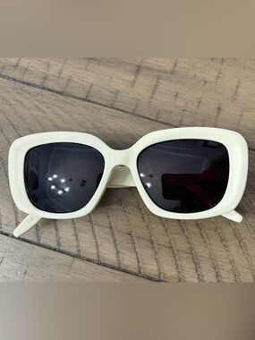 Barton Perreira Cream Oversized Square Sunglasses